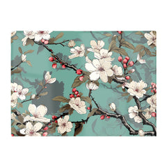 Pink Blossom Asian Design Glass Chopping Board