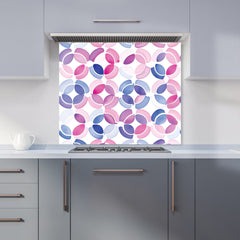 Interlocking Pink Blue Shape Kitchen Splashback
