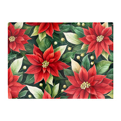 Poinsetta Watercolour Glass Chopping Board
