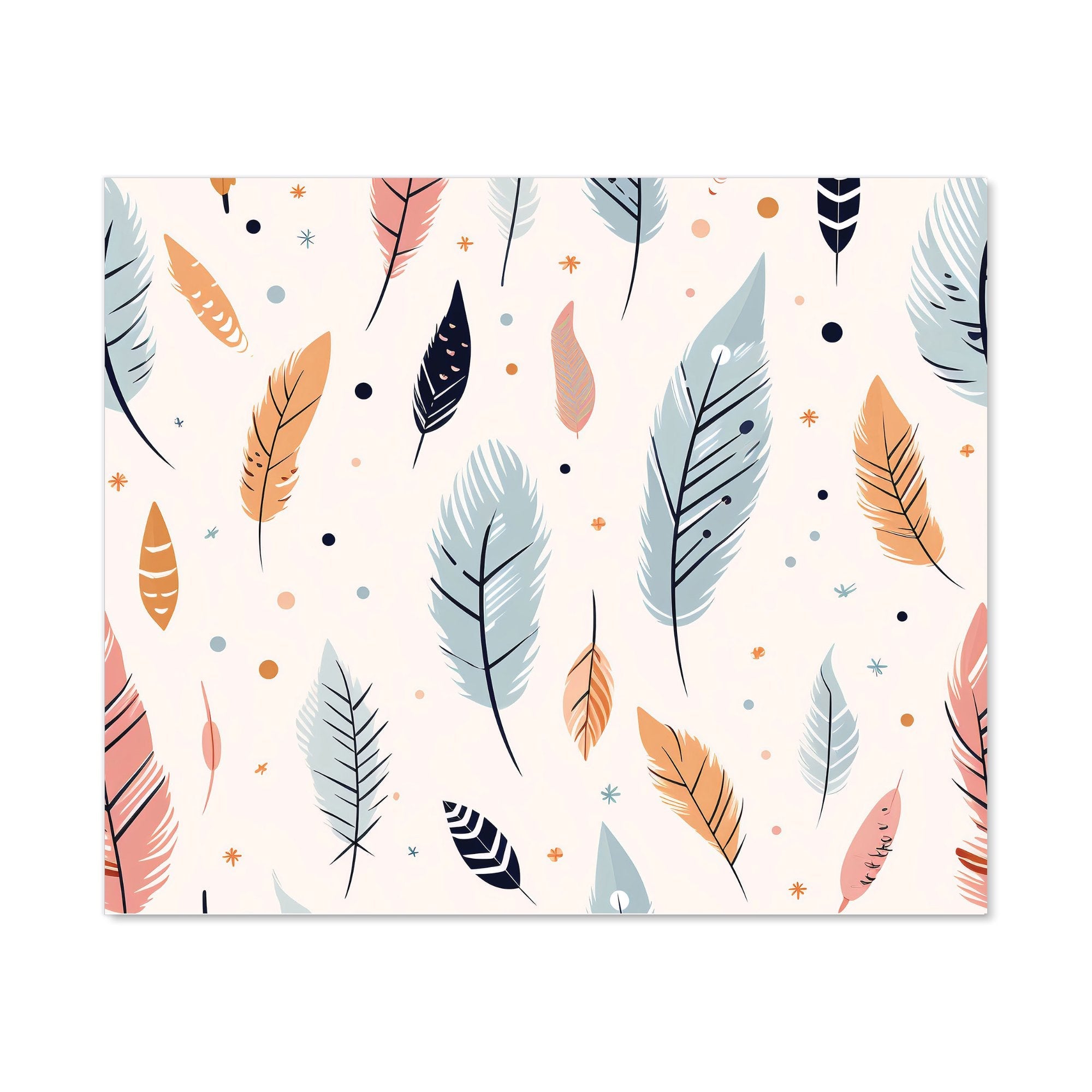 Pastel Feather Pattern Kitchen Splashback