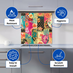 Patchwork Mixed Textiles Kitchen Splashback