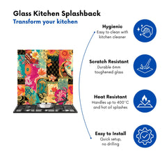 Patchwork Mixed Textiles Kitchen Splashback