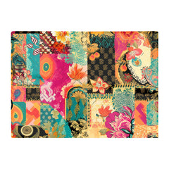 Patchwork Mixed Textiles Glass Chopping Board