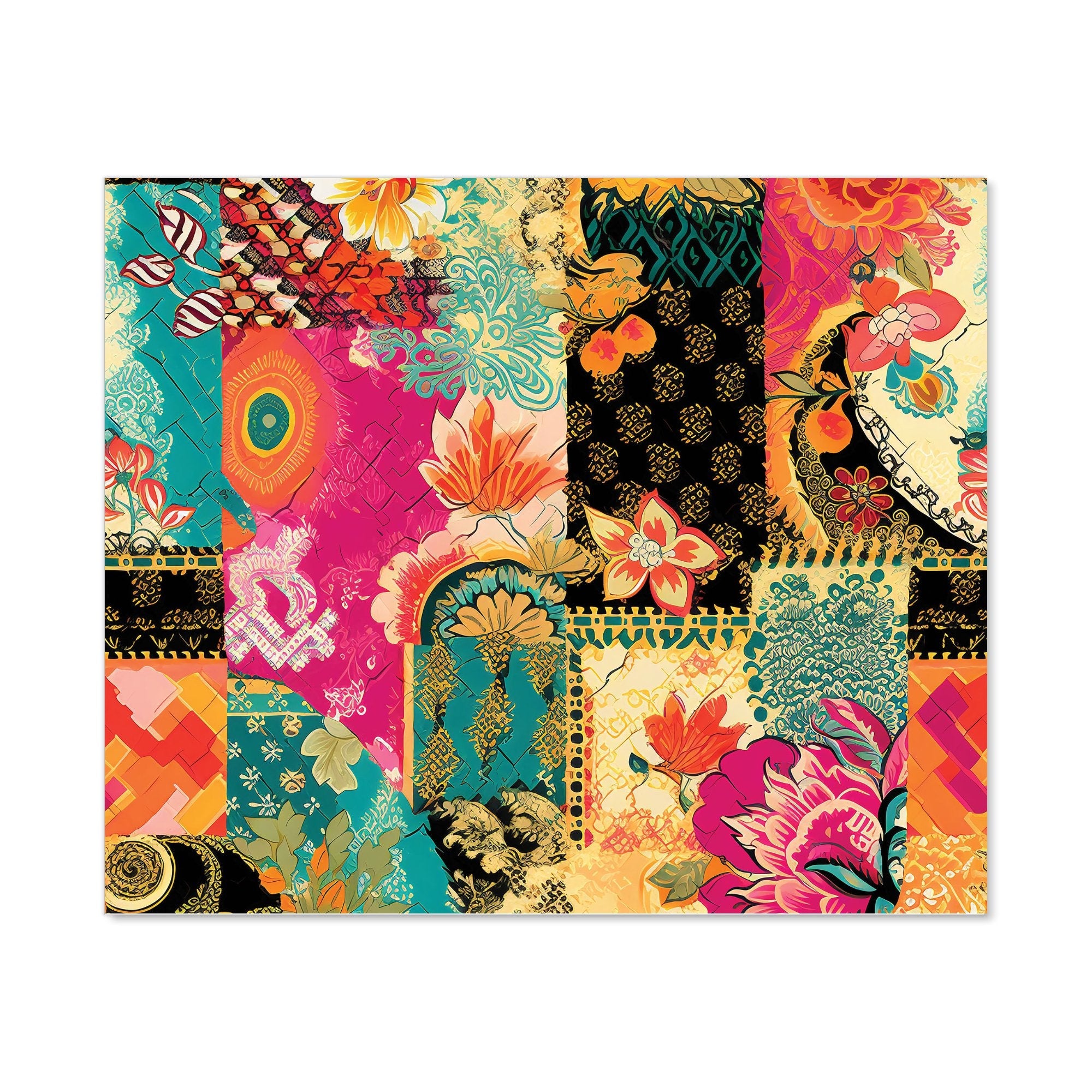 Patchwork Mixed Textiles Kitchen Splashback