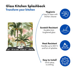 Palm Trees Pattern Kitchen Splashback