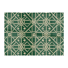 Green Lattice Design Glass Chopping Board