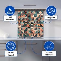 Geometric Print Pattern Kitchen Splashback