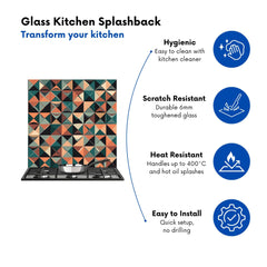 Geometric Print Pattern Kitchen Splashback