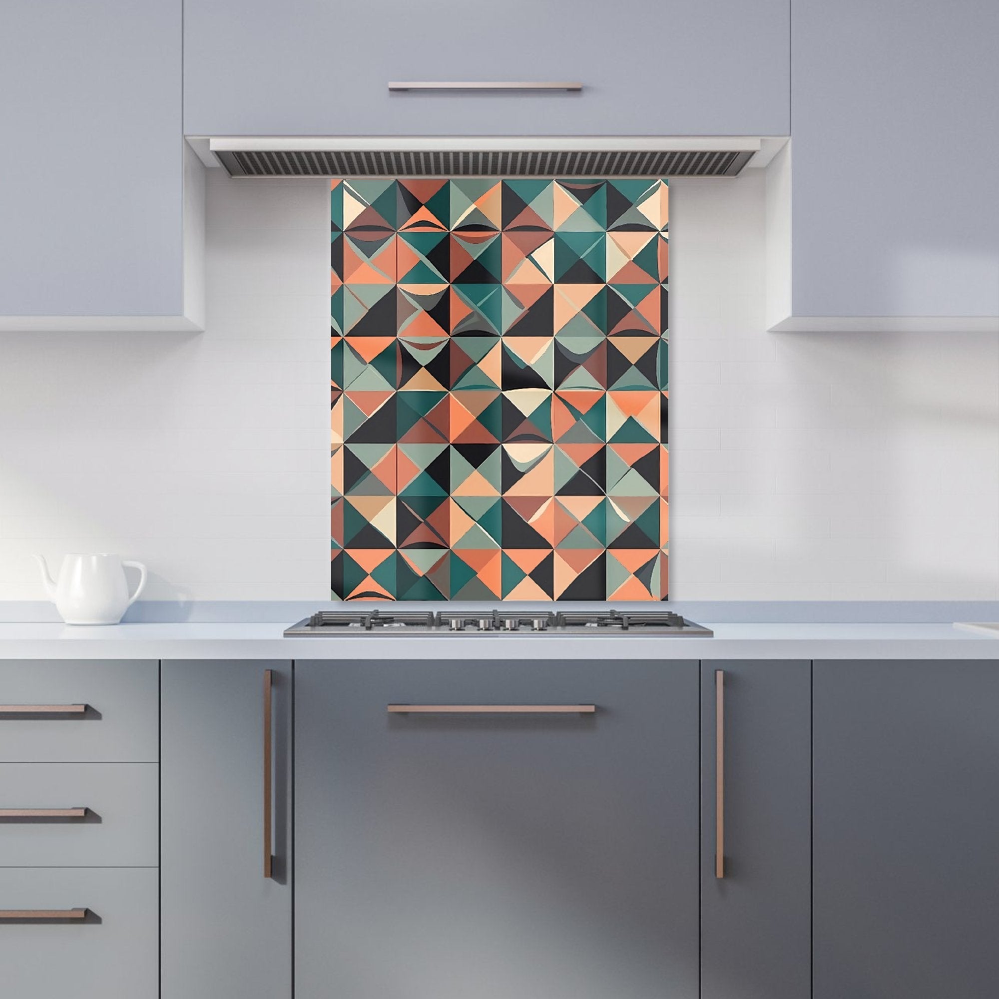 Geometric Print Pattern Kitchen Splashback