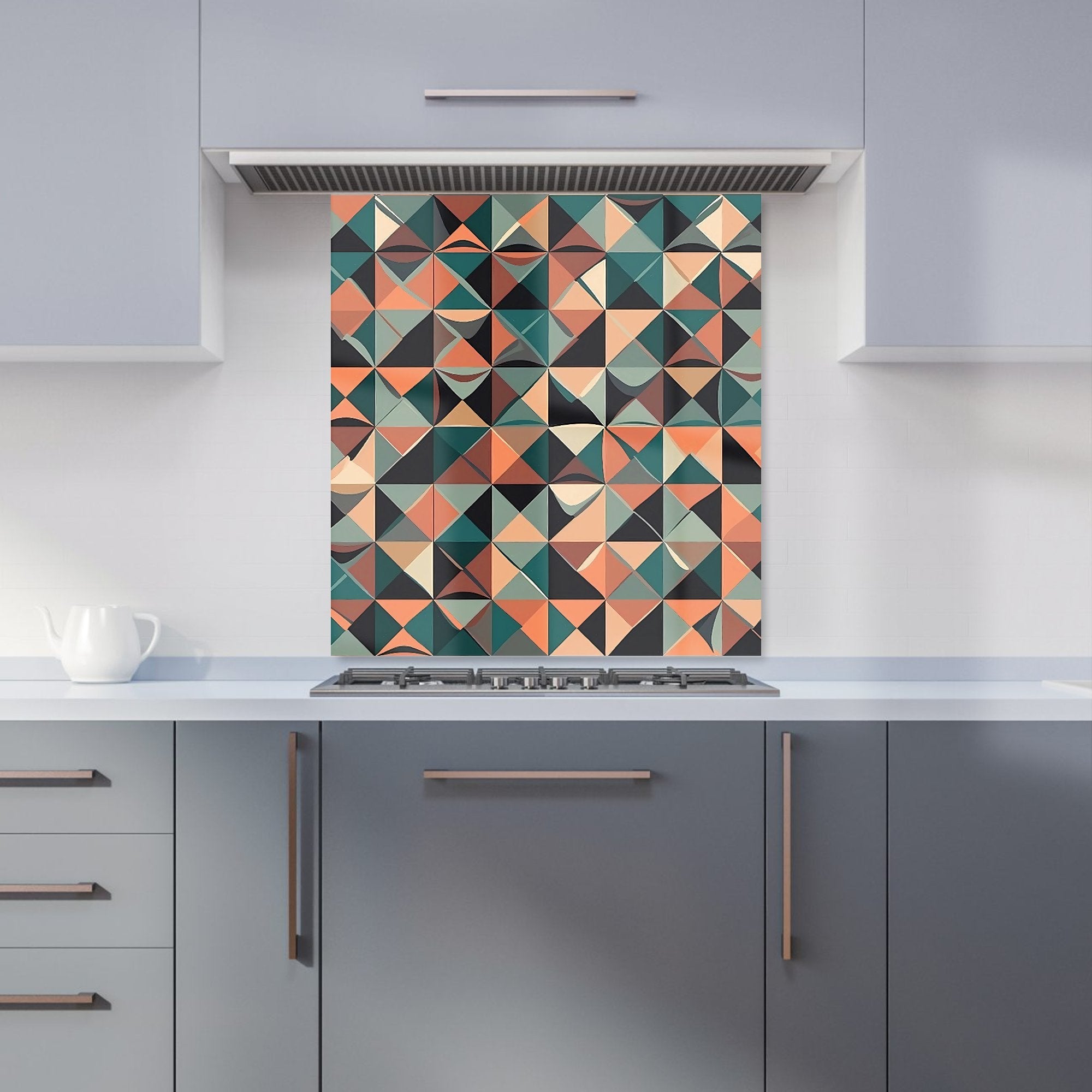 Geometric Print Pattern Kitchen Splashback