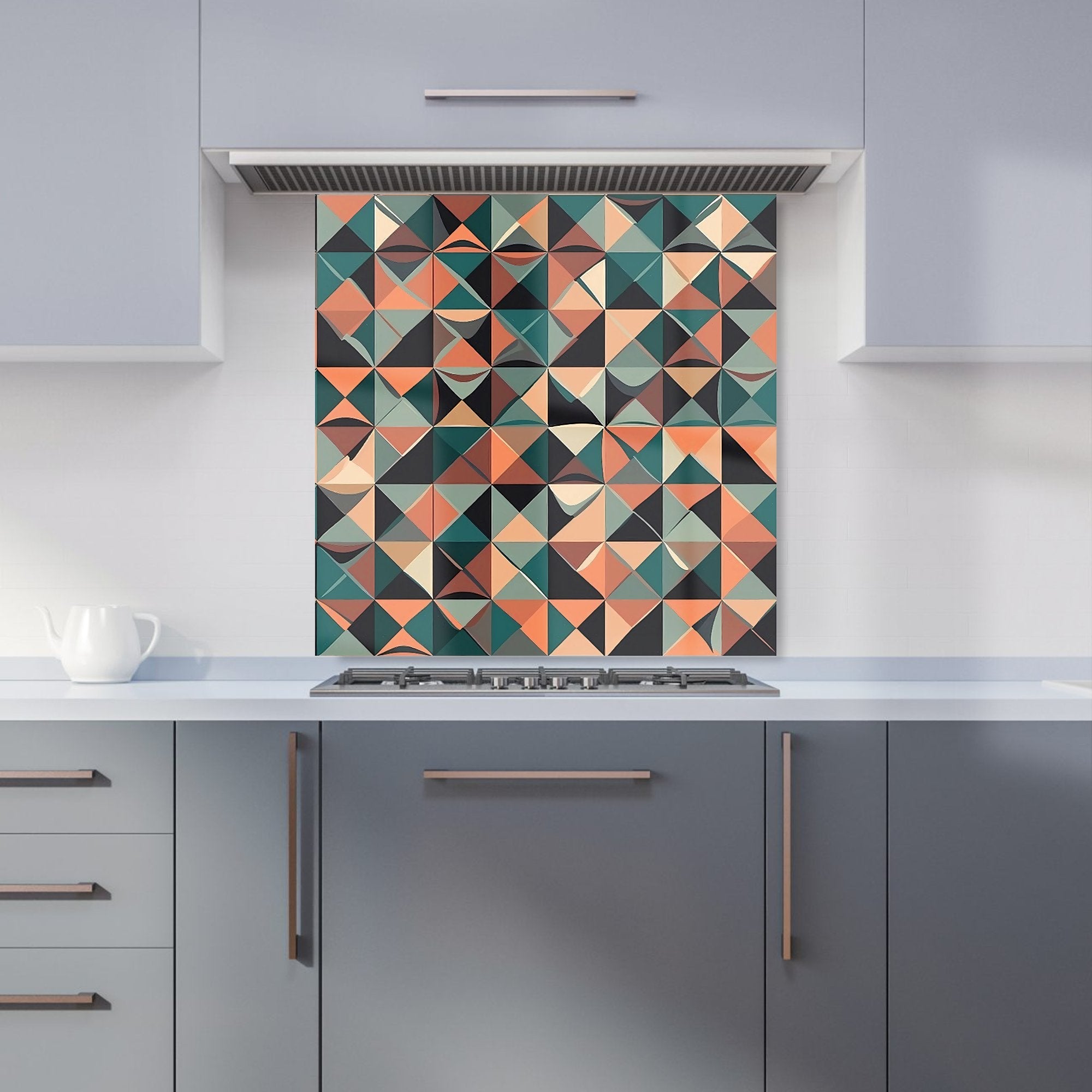 Geometric Print Pattern Kitchen Splashback