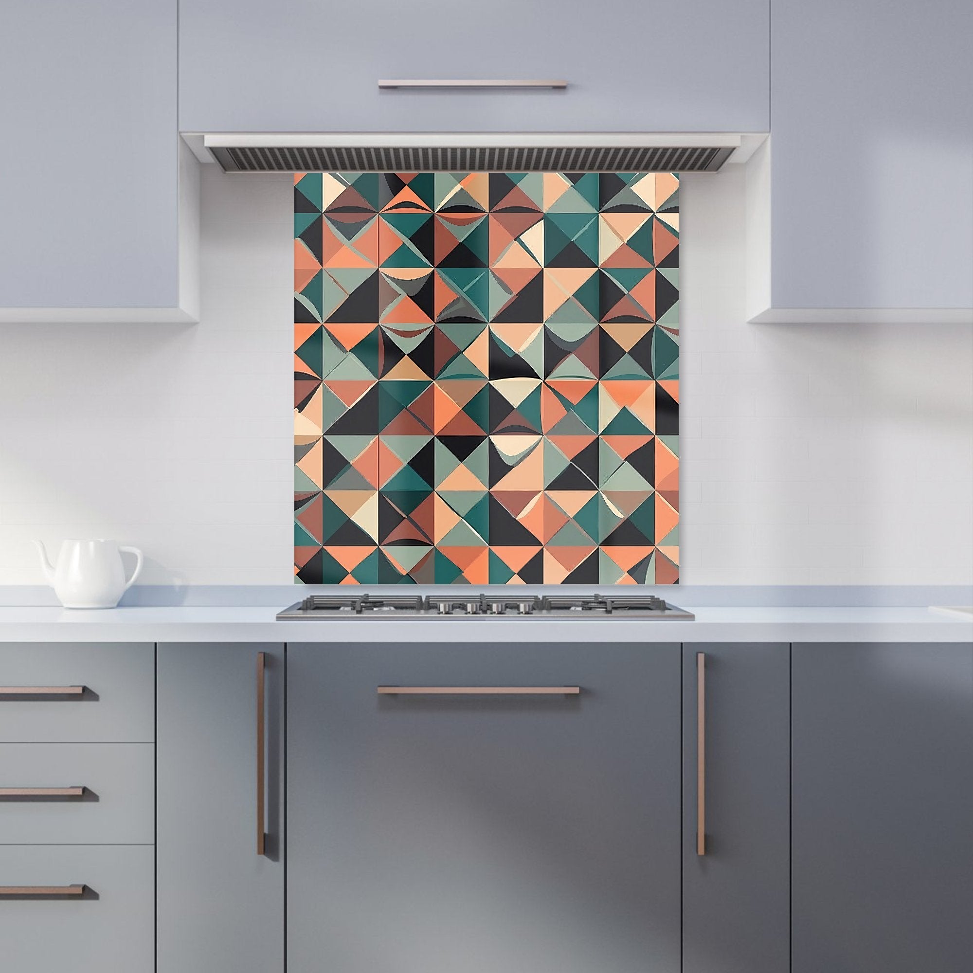 Geometric Print Pattern Kitchen Splashback