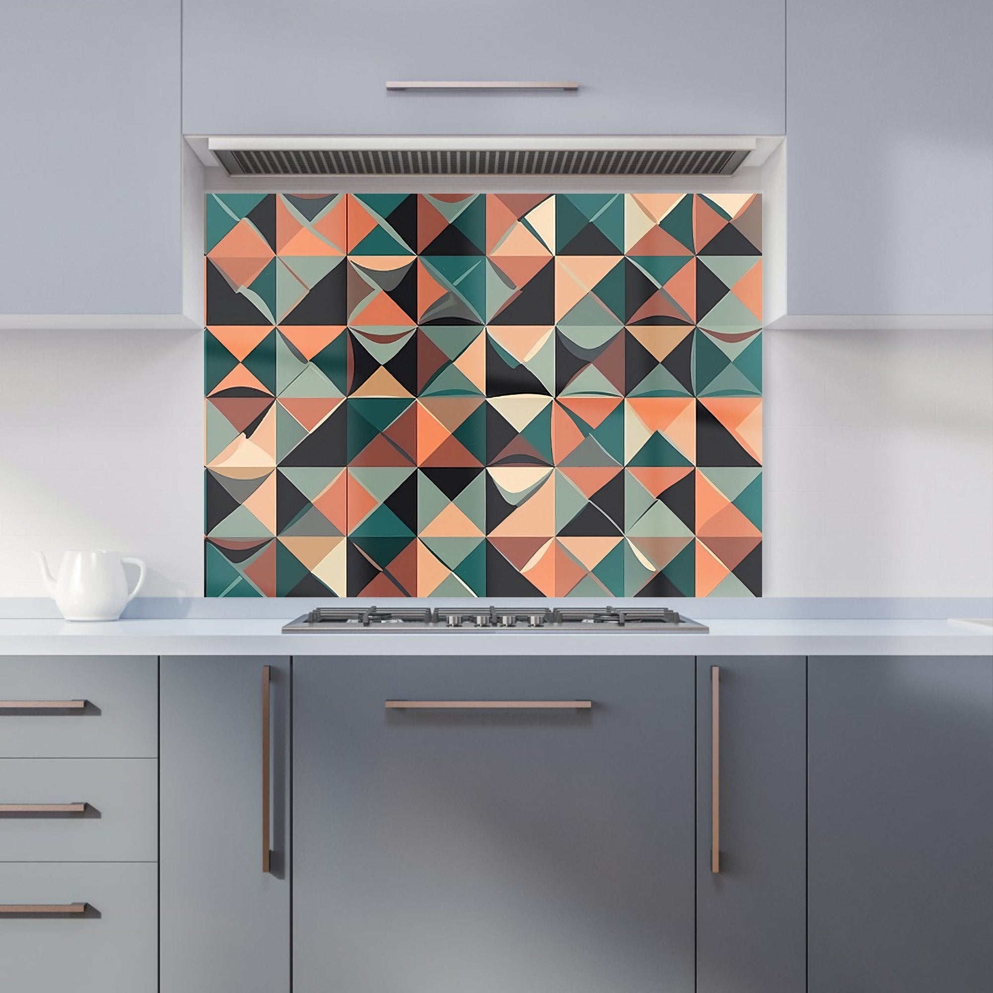 Geometric Print Pattern Kitchen Splashback