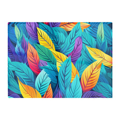 Bright Colourful Leaves Glass Chopping Board