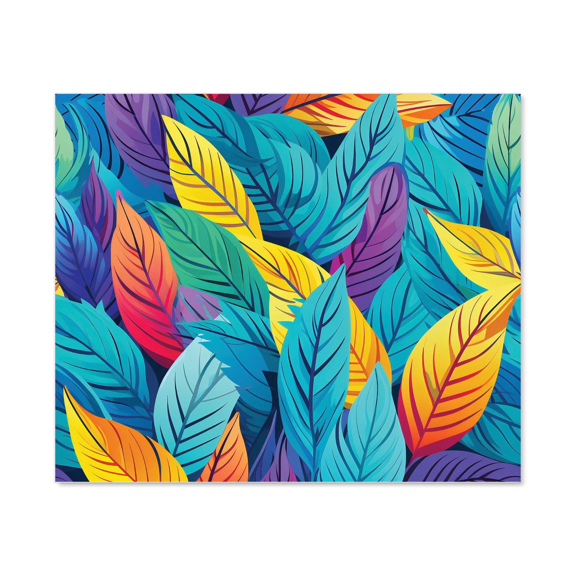 Bright Colourful Leaves Kitchen Splashback