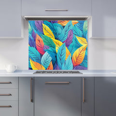 Bright Colourful Leaves Kitchen Splashback