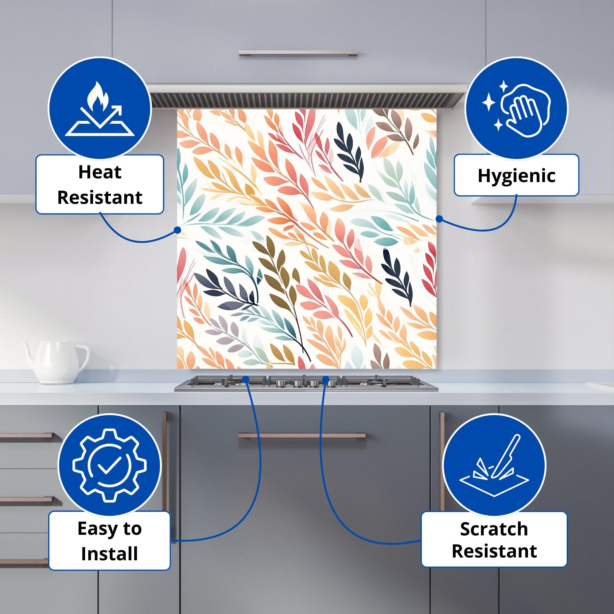 Colouful Sping Leaves Kitchen Splashback