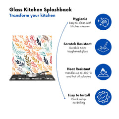 Colouful Sping Leaves Kitchen Splashback