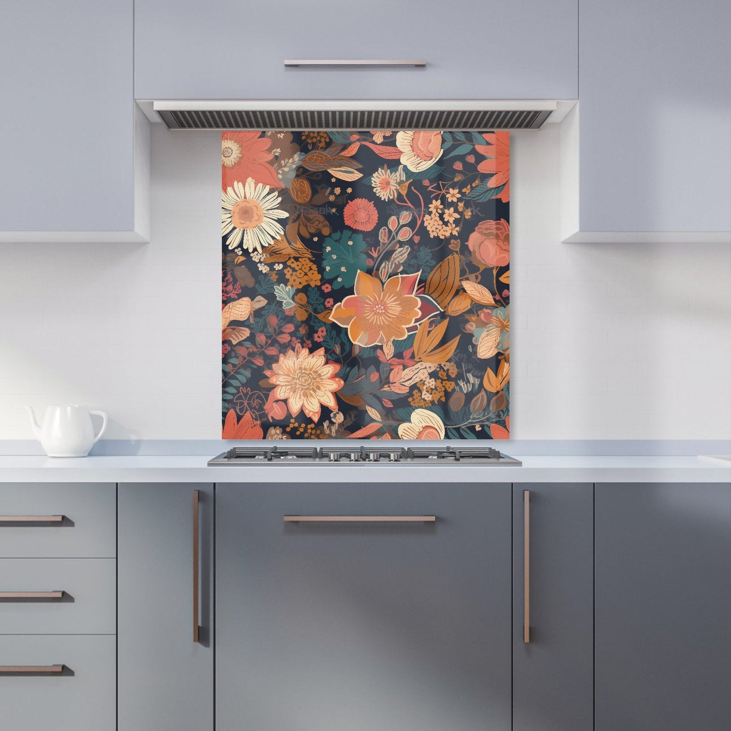 Warren Reed - Boho Chic Flower Kitchen Splashback