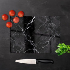 Black Marble Pattern Glass Chopping Board