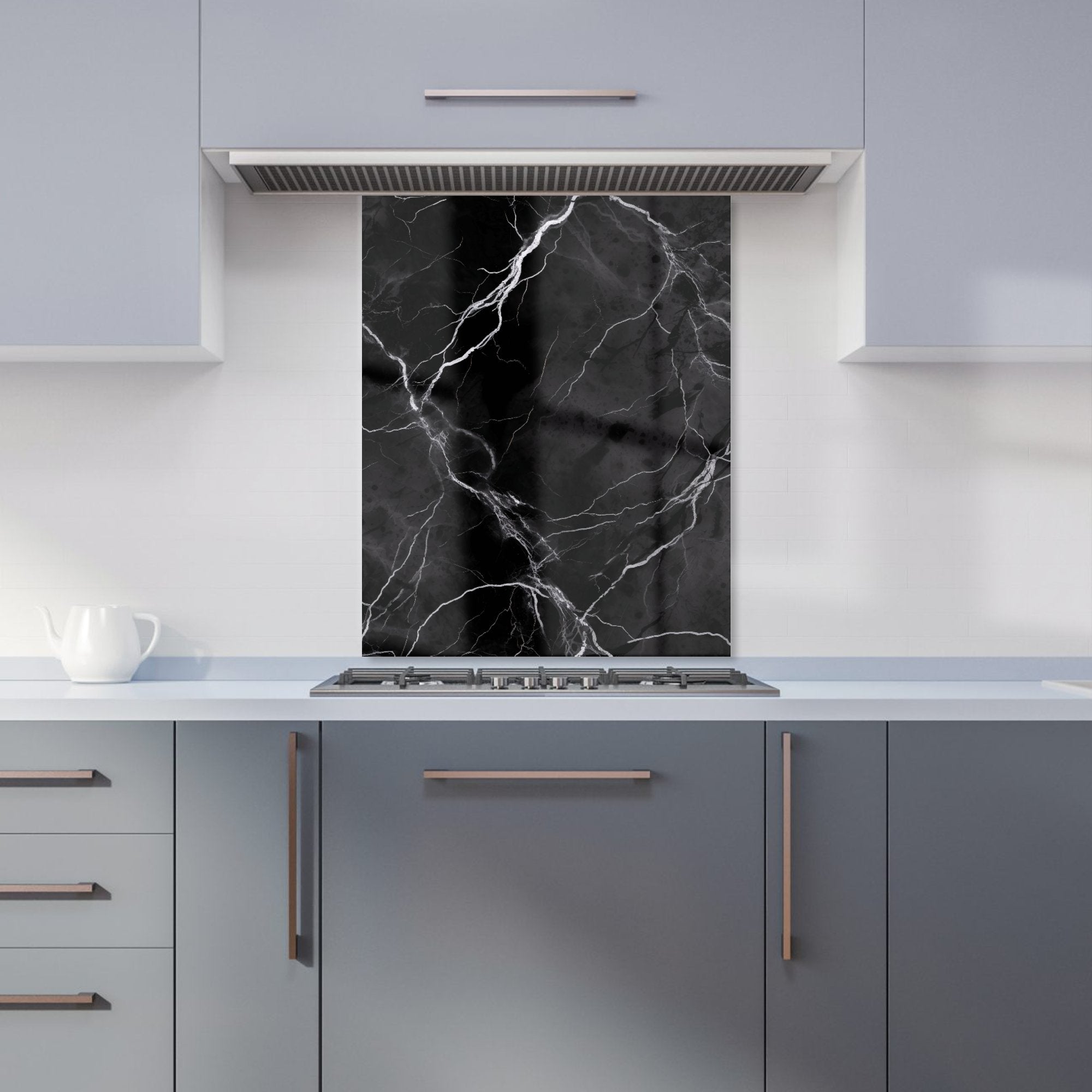 Black Marble Pattern Kitchen Splashback