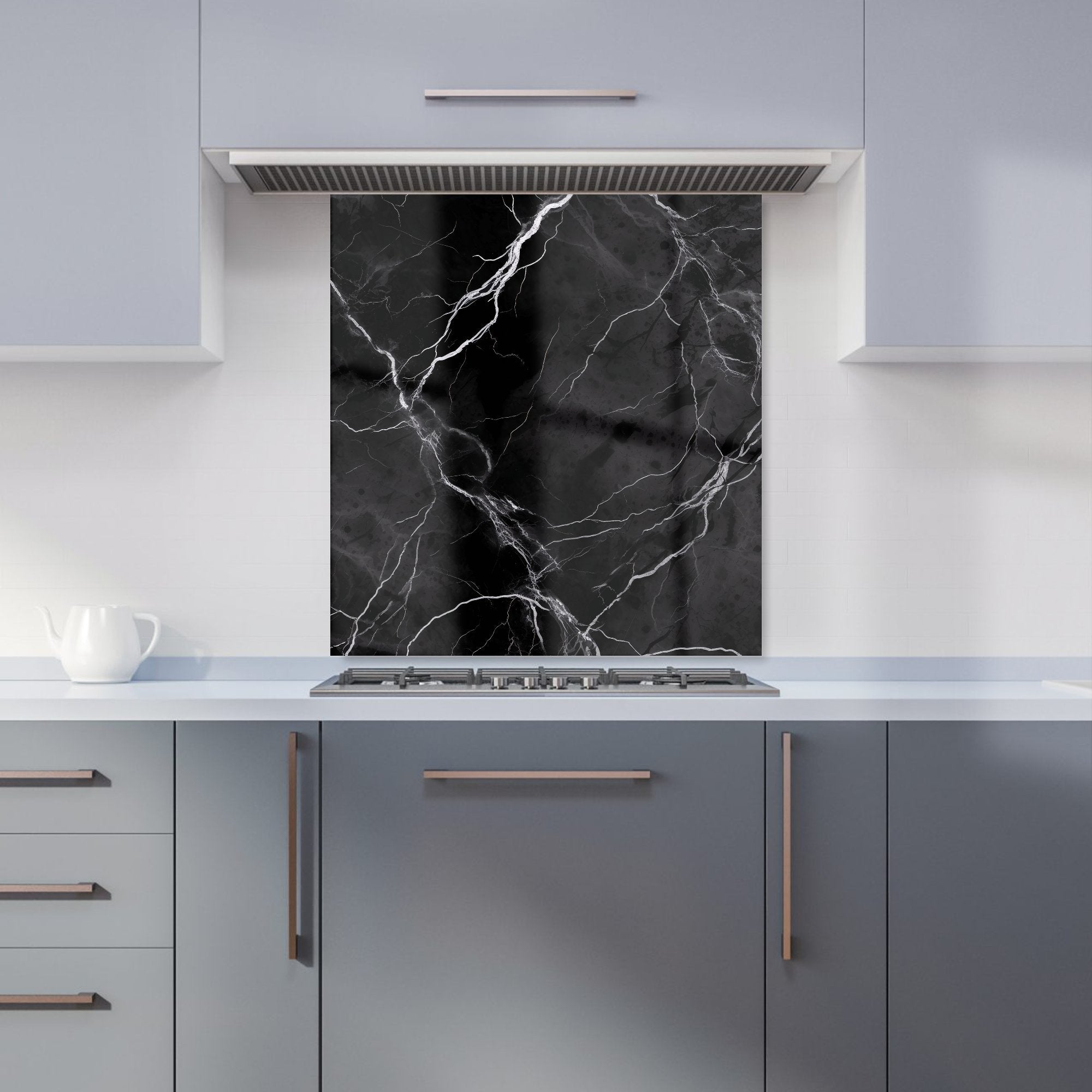 Black Marble Pattern Kitchen Splashback