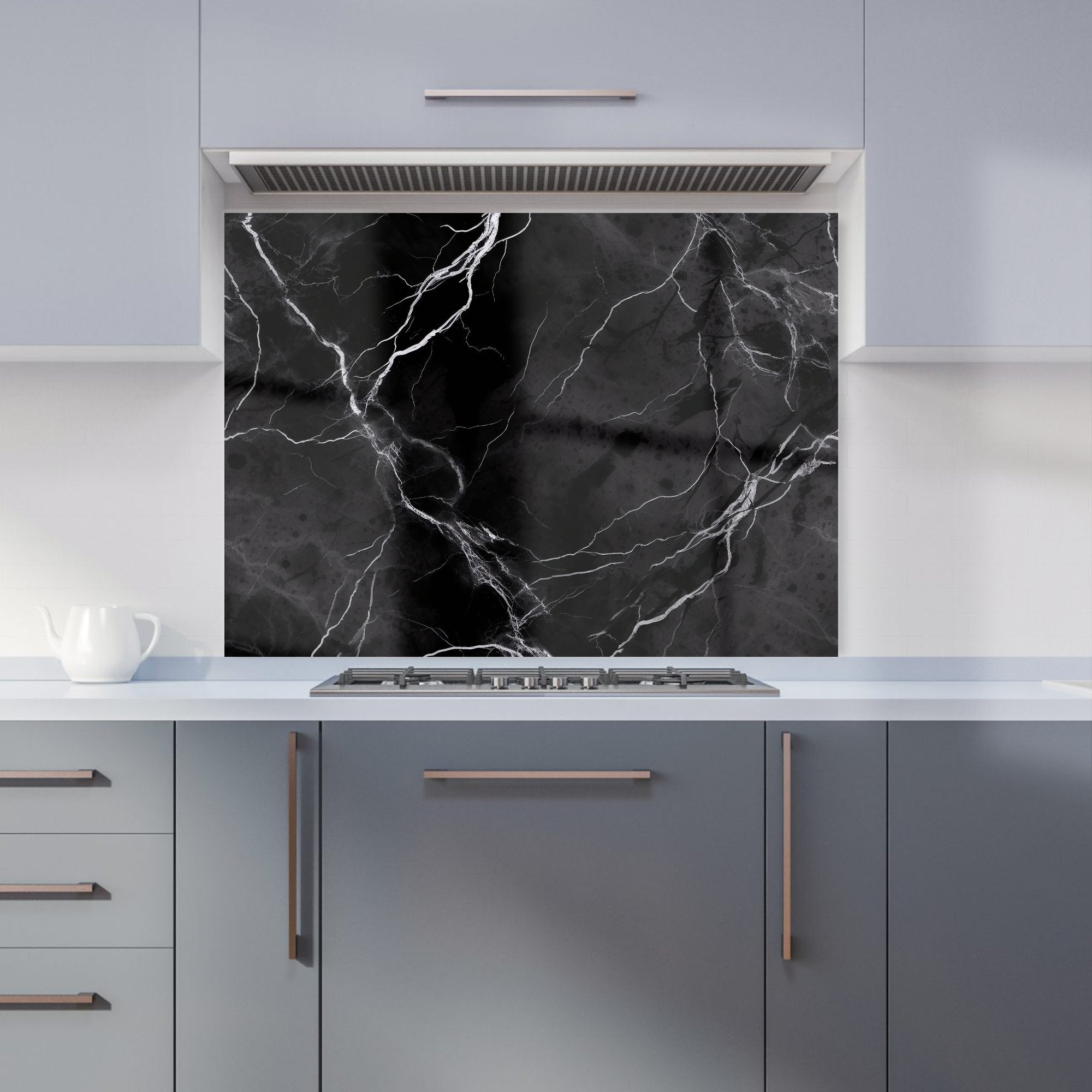 Black Marble Pattern Kitchen Splashback