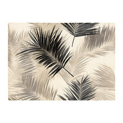Black And White Tropical Palm Leaves Glass Chopping Board