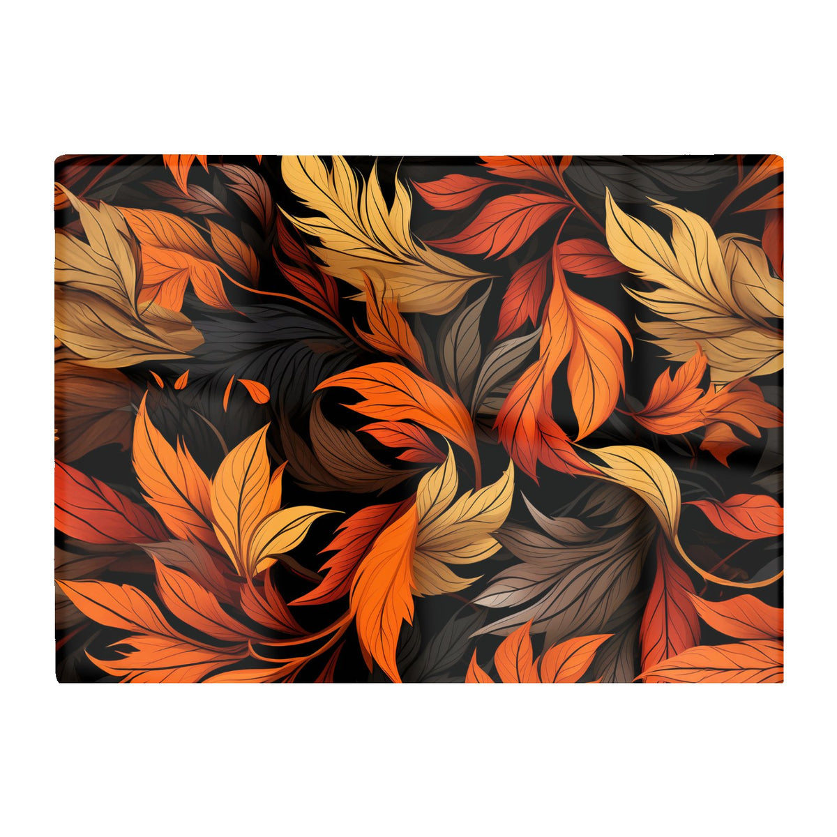Autumn Leaves Design Glass Chopping Board