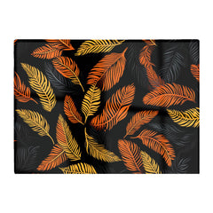 Orange Feather Leaves Glass Chopping Board