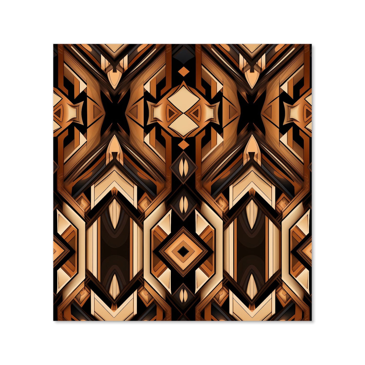 Black And Brown Intricate Pattern Kitchen Splashback