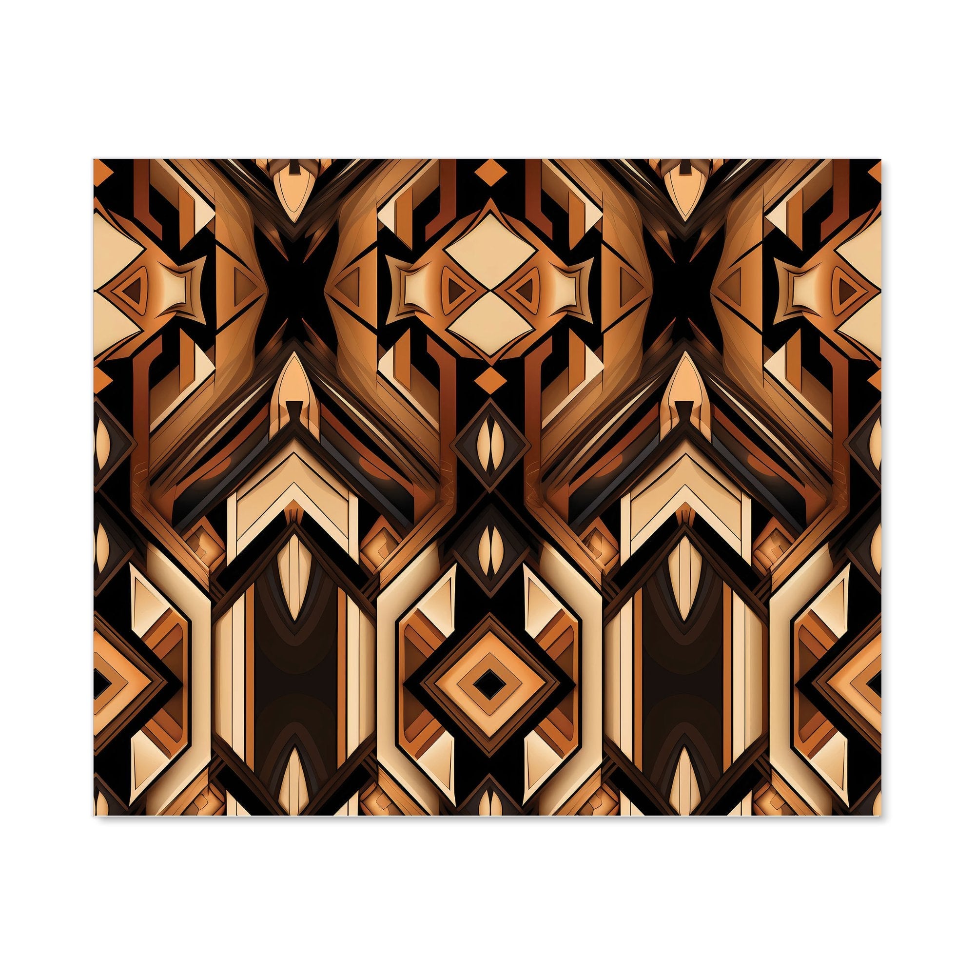 Black And Brown Intricate Pattern Kitchen Splashback