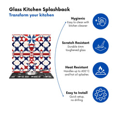 American Flag Abstract Pattern Kitchen Splashback