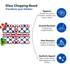 American Flag Abstract Pattern Glass Chopping Board