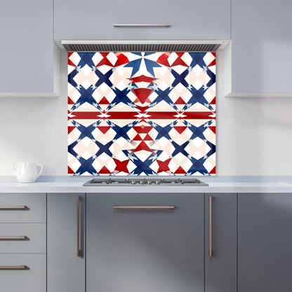 American Flag Abstract Pattern Kitchen Splashback