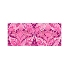 Pink Abstract Floral Design Glass Bathroom Splashback