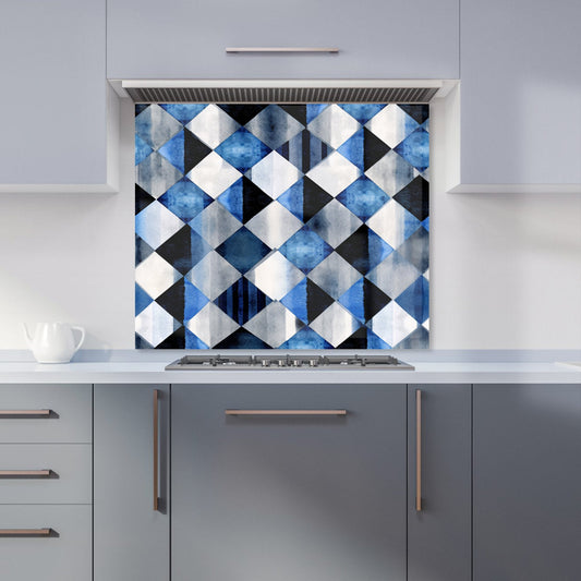 Square Checkered Pattern Kitchen Splashback