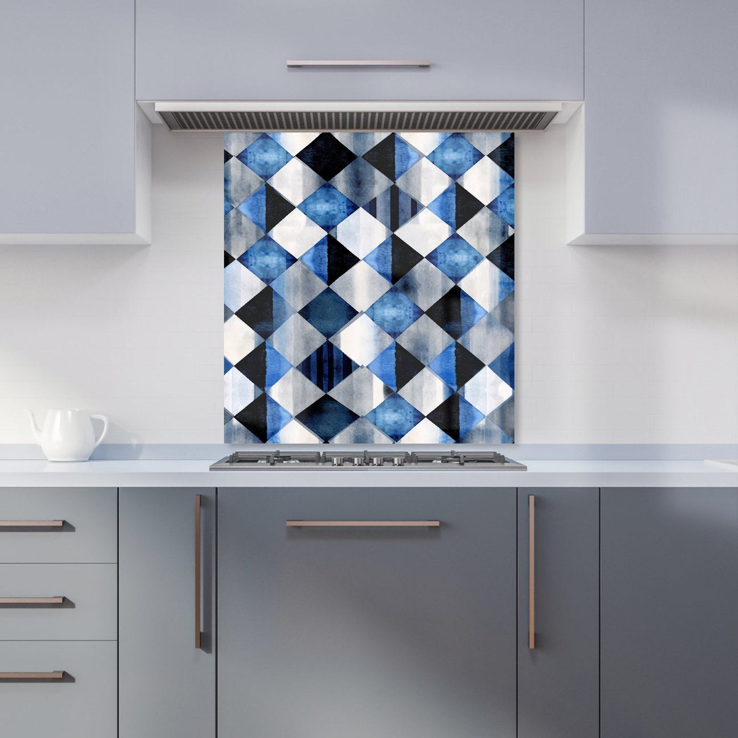 Square Checkered Pattern Kitchen Splashback