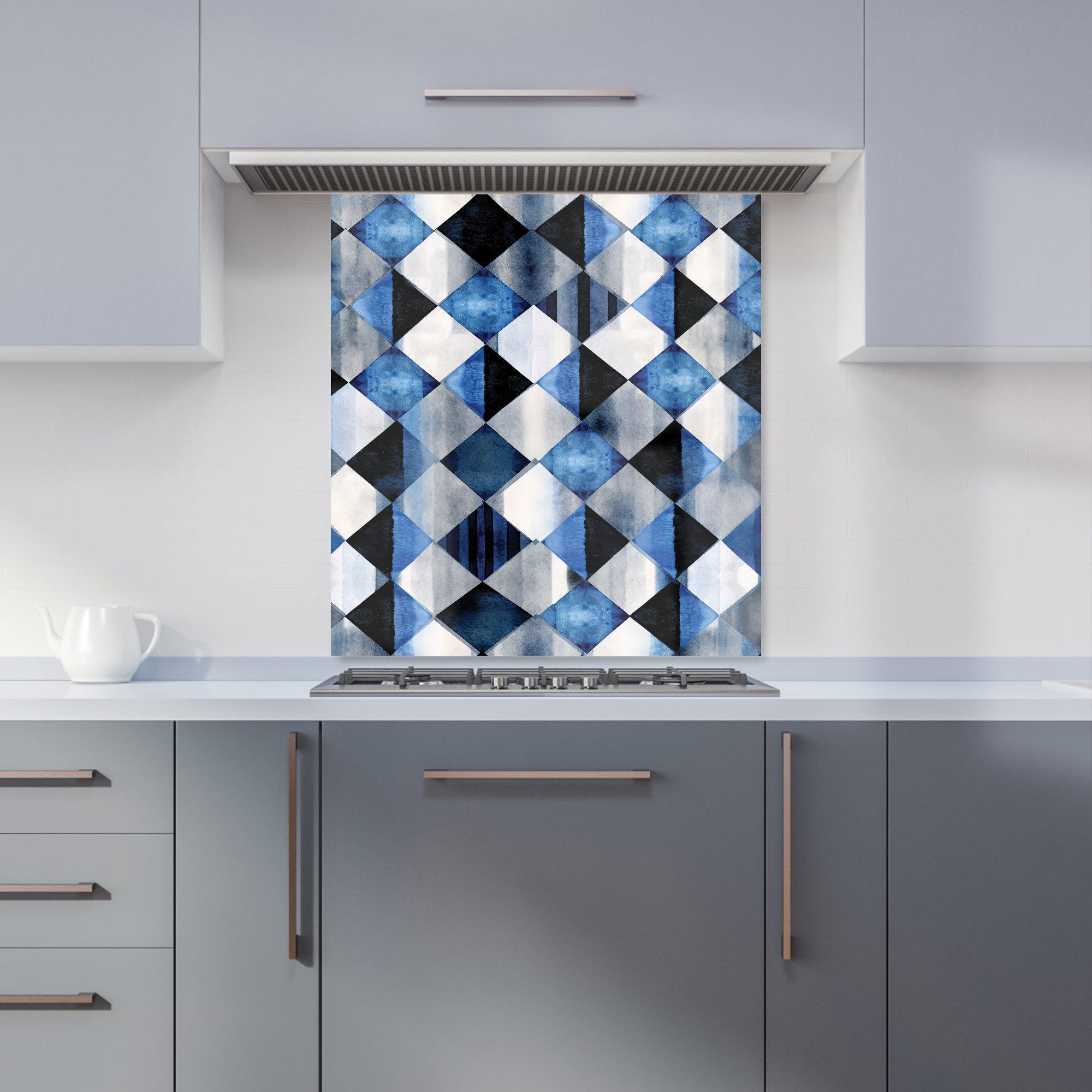 Square Checkered Pattern Kitchen Splashback