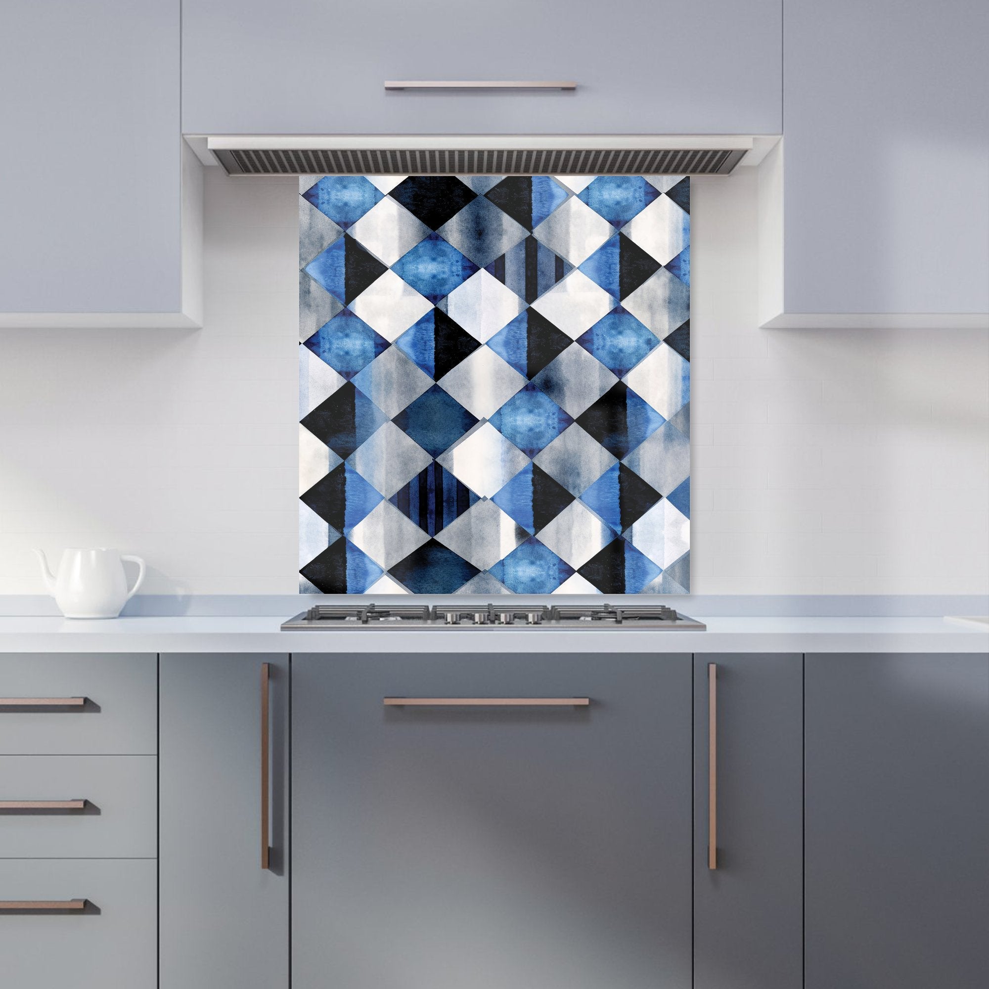 Square Checkered Pattern Kitchen Splashback