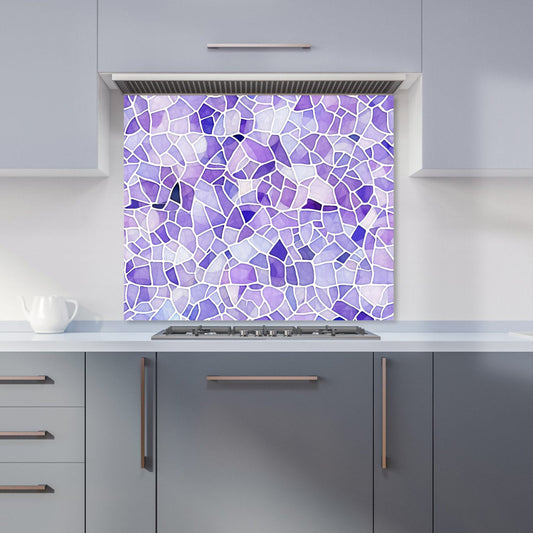 Purple and White Mosaic Design Kitchen Splashback