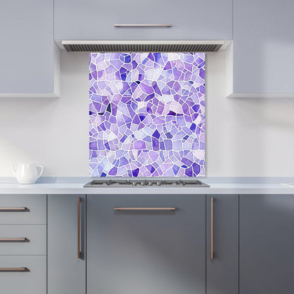 Purple and White Mosaic Design Kitchen Splashback