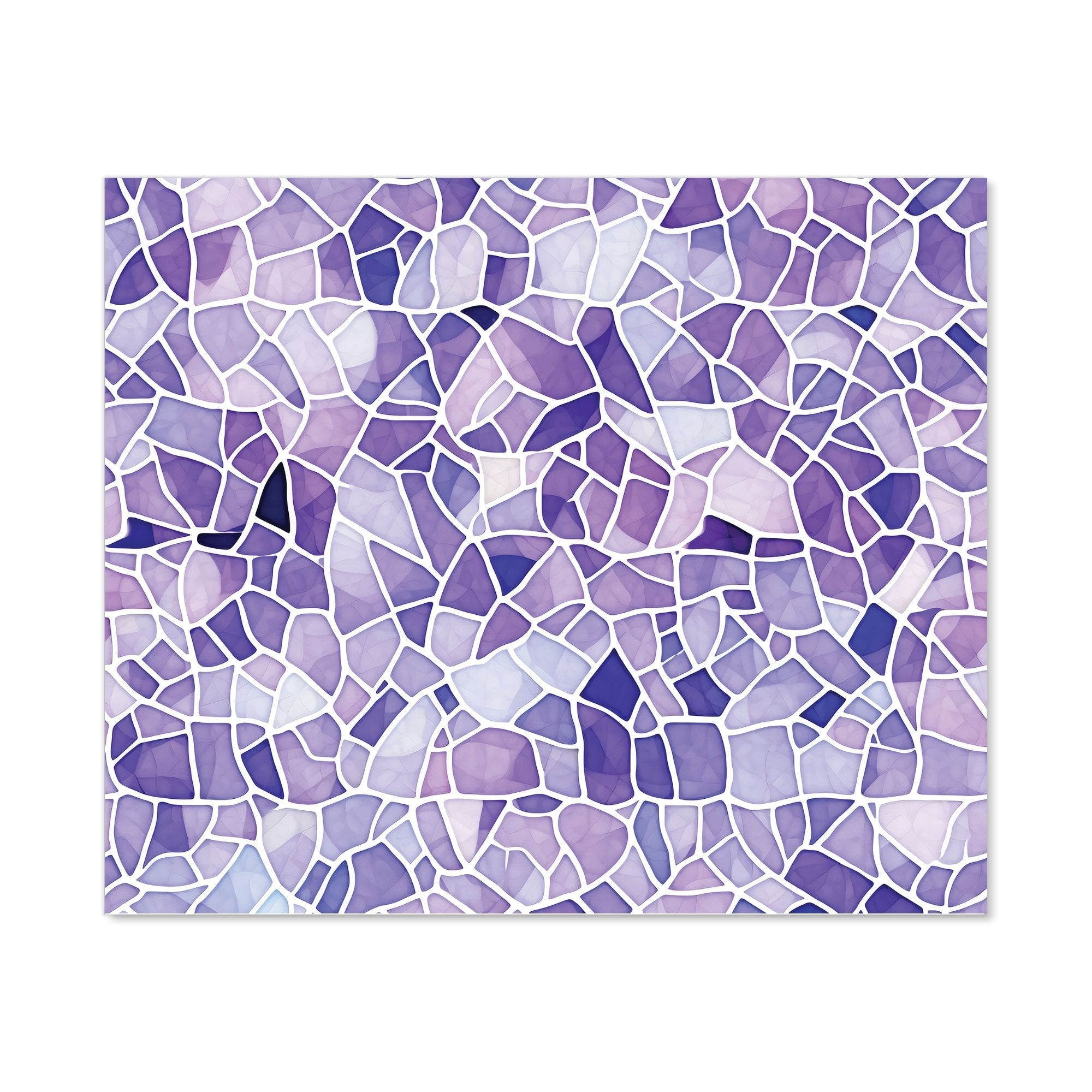 Purple and White Mosaic Design Kitchen Splashback