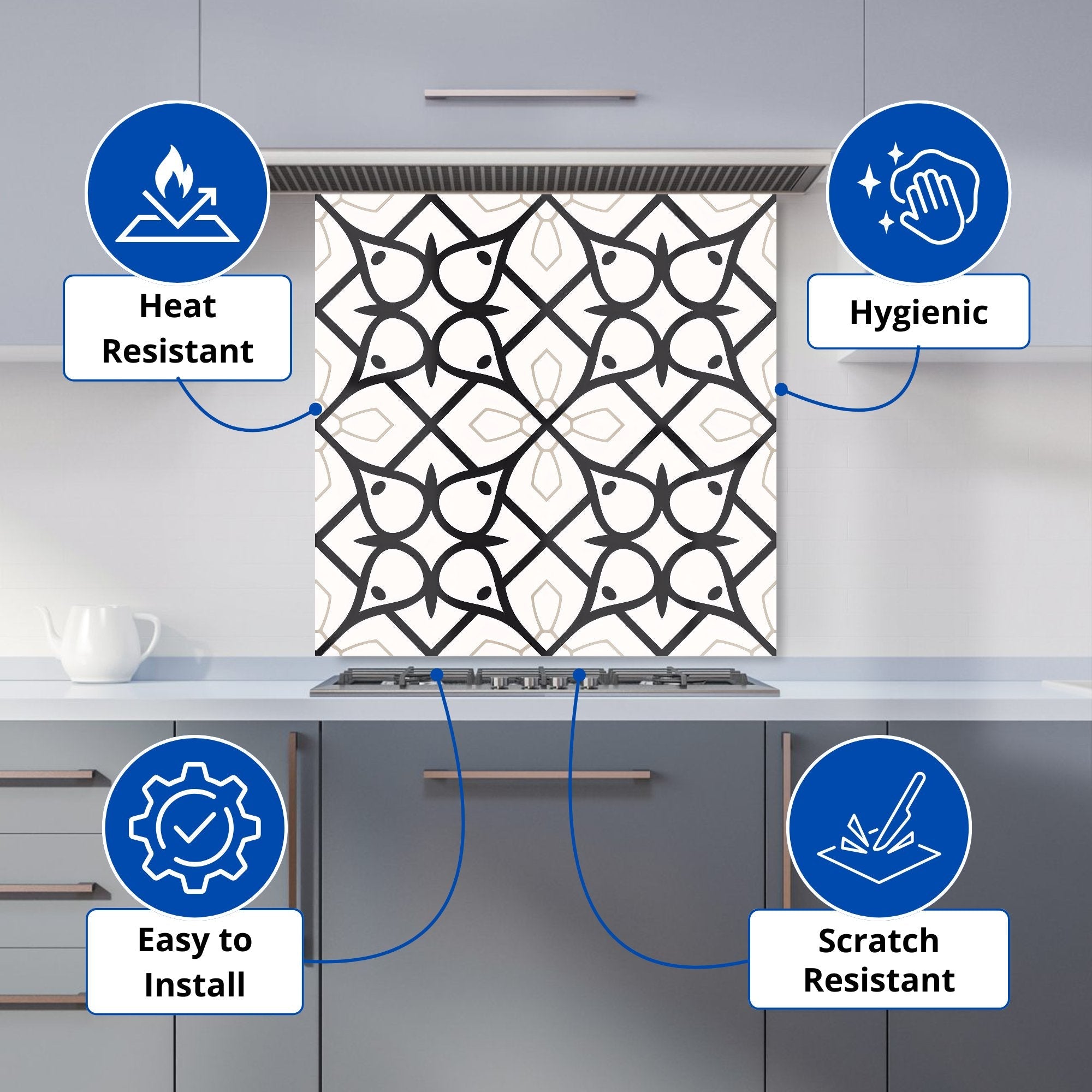 Arabic Style Pattern Kitchen Splashback