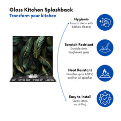 Green and Gold Leaves Kitchen Splashback