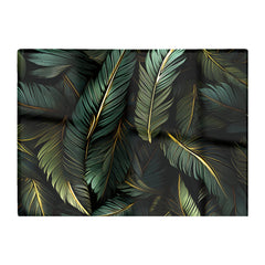 Green And Gold Leaves Glass Chopping Board