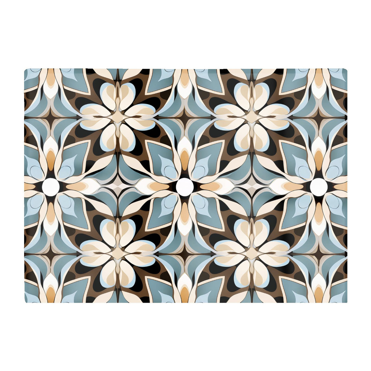 Beige And Brown Abstract Pattern Glass Chopping Board