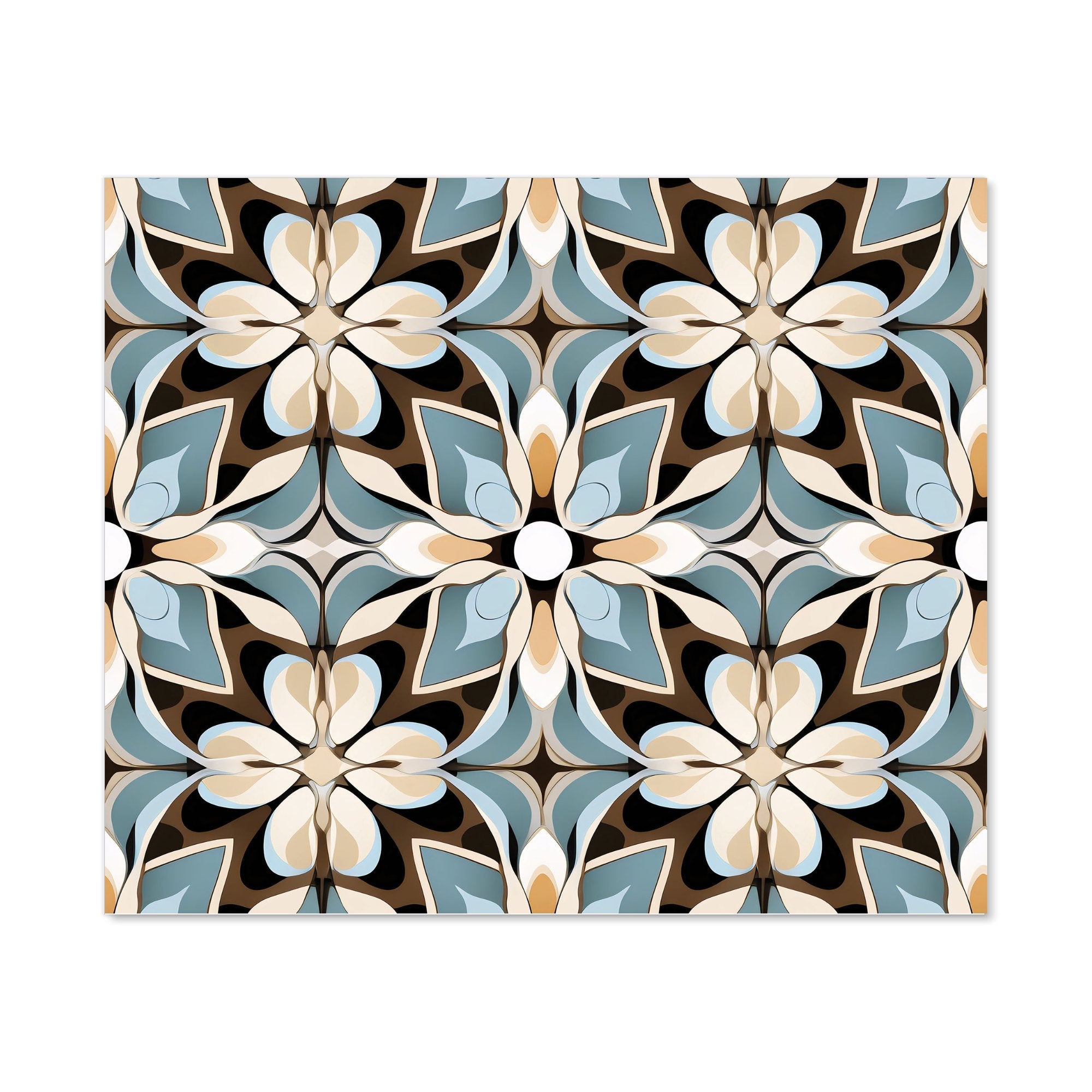 Beige And Brown Abstract Pattern Kitchen Splashback