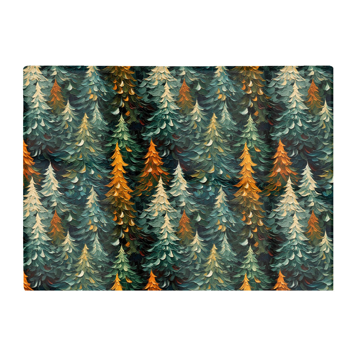 Impasto Style Christmas Trees Glass Chopping Board