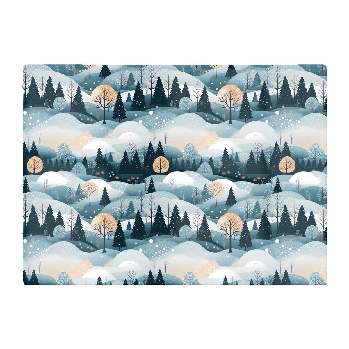 Dreamy Snowy Christmas Scene Glass Chopping Board